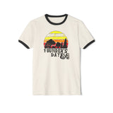 Founder's Day Unisex Cotton Ringer T-Shirt - Vintage Sunset Design