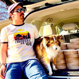 Founder's Day Unisex Cotton Ringer T-Shirt - Vintage Sunset Design